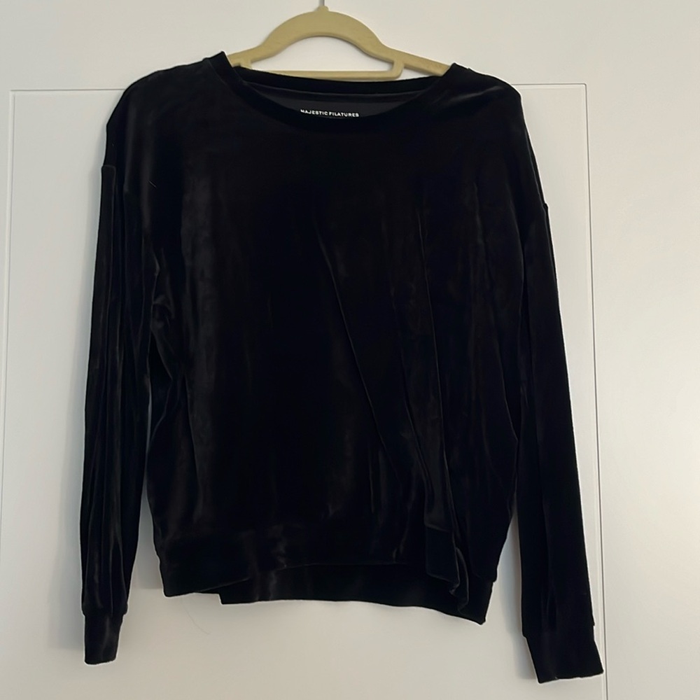 Black Velvet Long Sleeved Top